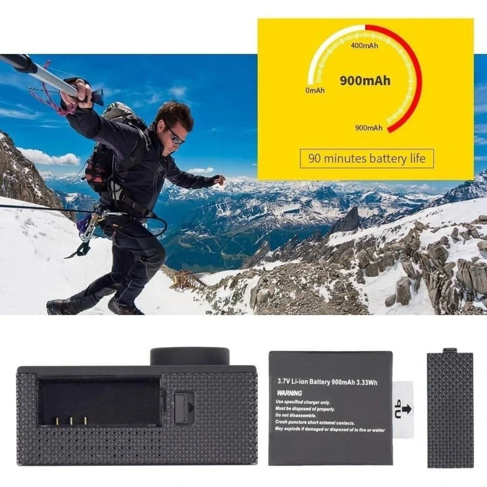 NWT!VEMONT Action Camera, 1080P 12MP Sports Camera Full HD 2.0Inch Action Cam30m
